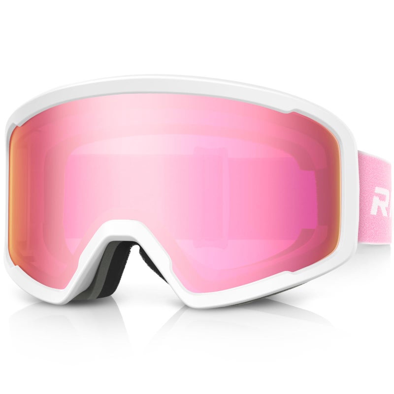 RIOROO Ski/Snowboard Goggles for Men Women, OTG Snow Goggles Anti Fog 100% UV Protection Snowboarding Goggles - Image 1